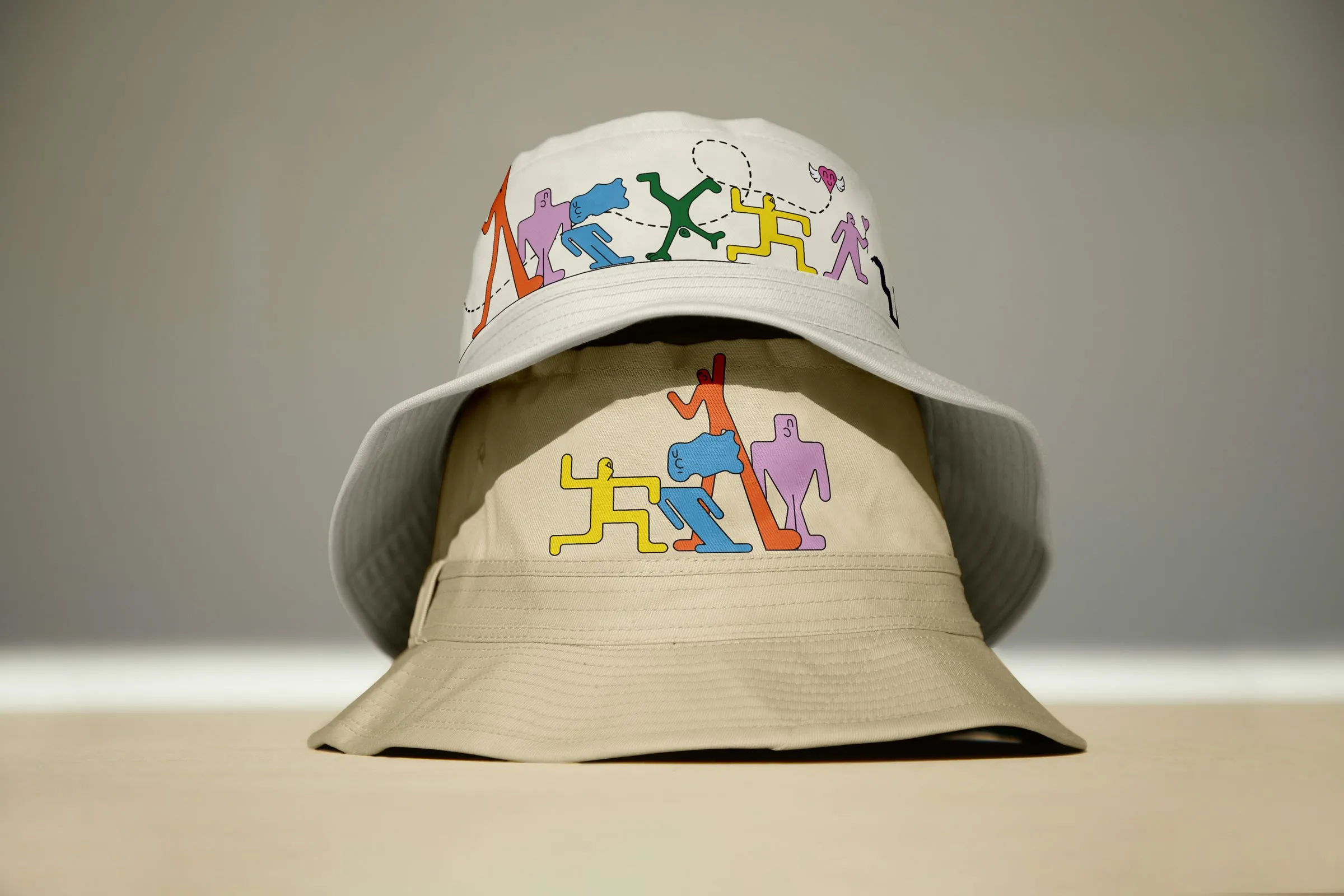 Bucket hats in two colorways