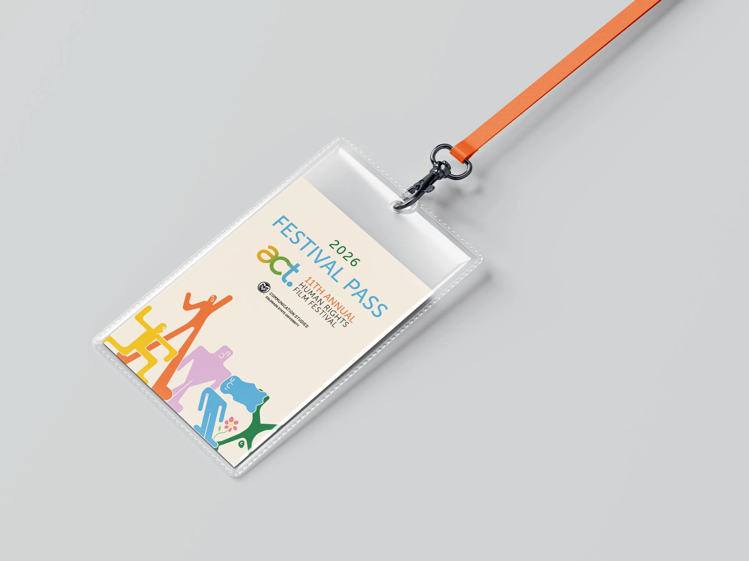 Laminated festival pass and lanyard